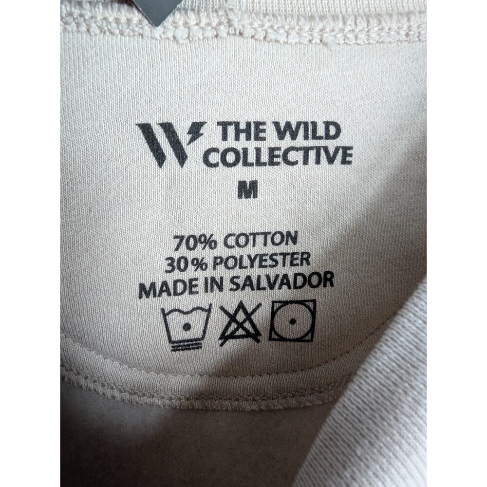 NWT The Wild Collective Charger Power Fleece Sweatshirt Womens M Cream Pullover - Picture 3 of 3